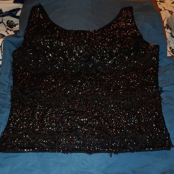 Hand Beaded Wool Top - Picture 1 of 4